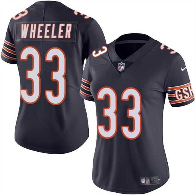 Women%27s Chicago Bears #33 Ian Wheeler Navy 2024 Vapor Football Stitched Jersey Dzhi->women nfl jersey->Women Jersey